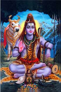Lord Shiva Poster | Mahadev Poster | Mahakal Poster | Adiyogi Poster Vinyl Poster with Sparkle Coated Lami. Paper Print