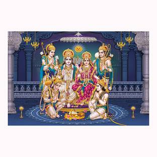 Ayodhya Ram Mandir Poster | Shri Ram Darbar Poster Sparkle Coated Self Adhesive Fine Art Print