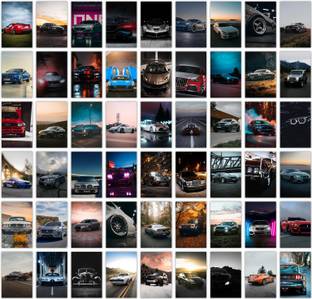 Pack of 54 Cars Aesthetic Wall Collage Kit Posters | Posters for Wall Decoration | Wall Art For Bedroom, Office, Living room, Dorm room Photographic Paper