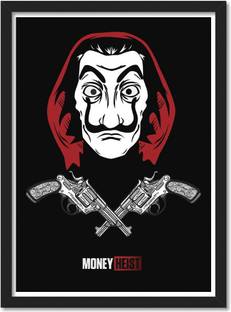 Money Heist Framed Poster for Room & Office(10x13 inch,Framed) Paper Print