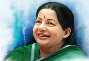 J Jayalalithaa Amma Digital Painting 2 on fine art paper 13x19 Fine Art Print