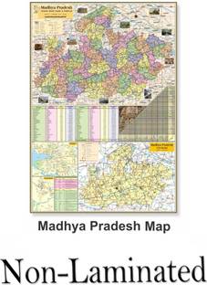 MADHYA PRADESH MAP 100 x 70 cm (40"x28" inch), With Fact & Figure Area, Population District wise, Etc. Paper Print
