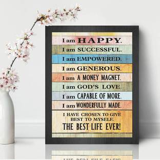 Affirmations Posters – Positive Affirmations Frames - I Am Affirmation Posters - Affirmation Quotes Posters - I am happy - Affirmations Paper Print