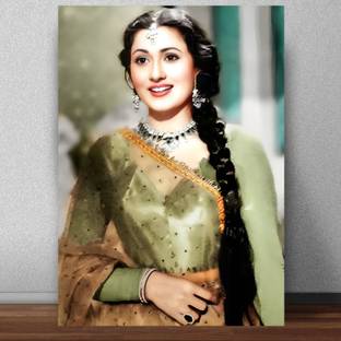 Madhubala Green Poster for Room & Office Paper Print