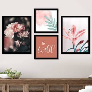 Nature Inspired Posters for Room Bedroom Living Room Wall Decor - Floral Posters for Wall with Frame Paper Print
