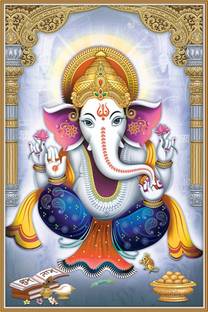 Lord Ganesh ji Beautiful Posters Paper Print