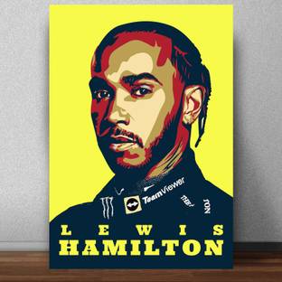 Lewis Hamilton Poster for Room (Matte paper 300 GSM, 13 X 19 Inches, Multi-coloured, Lata Mangeshkar) Paper Print