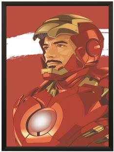 Iron Man Tony Stark Suit with Arc Reactor Art Wall Poster With Frame A3 Size Photographic Paper
