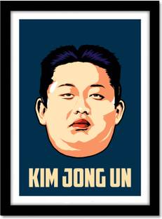 Kim Jong Un Poster Frame Art For Room & Office Multicolor Paper Print