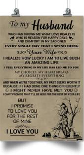 Poster For husband Say I love you you are my everything in my life Love Quote For Husband Paper Print