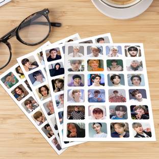 Stray Kids Small Cute Round Corner Stickers ( Set of 4 Sheets ) 96 Stickers Paper Print