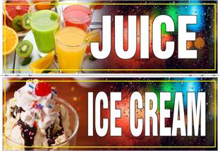 Poster For Hotel Restaurant Bar Caterer Sticker Juice & Ice Cream Wall Poster sl1643 (13x19 Inches, Matte Paper, Multicolor) Fine Art Print