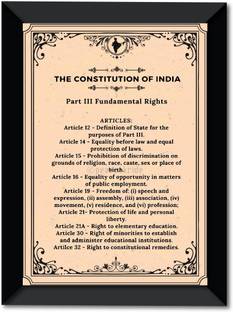 The Constitution of India I Fundamental Rights I Preamble Wall Frame A4 Fine Art Print