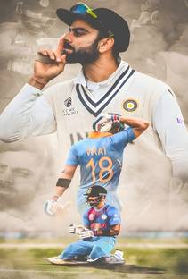 Virat Kohli wall poster vinyl sticker self adhesive size 12x18 inch 3D Poster 3D Poster