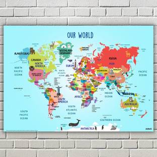 world map for kids ages 3 years 4 years and 5 years Paper Print