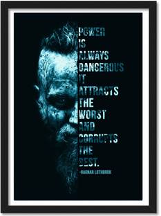 Vikings Face framed Poster for Room & Office(10x13 inch,Framed) Paper Print