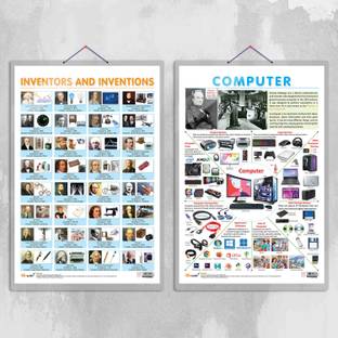INVENTORS AND INVENTIONS and COMPUTER Chart | Combo of 2 charts | Innovations in Technology and Computing Paper Print