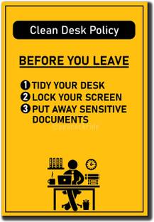 Clean Desk Policy I Office I Factory I Wall Poster A4 Fine Art Print