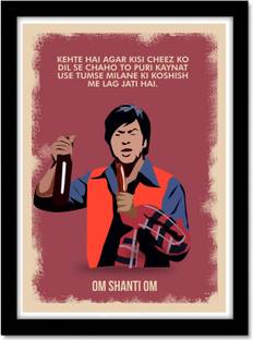 Om Shanti Om Movie Frame Bollywood movie Framed Poster For Room & Office (10 Inch X 13 Inch, Framed)… Paper Print
