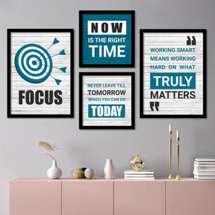 Motivational Wall Frames for Living Room - Quotes Framed Wall Posters - Motivational Quotes Posters with Frame for Home and Office Wall Decor Paper Print