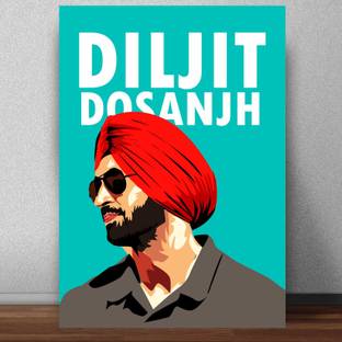 Diljit Dosanjh Poster for Room (Matte paper 300 GSM, 13 X 19 Inches, Multi-coloured, Lata Mangeshkar) Paper Print