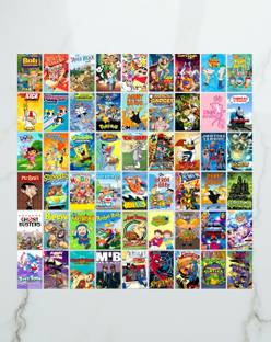 Classic 90s Cartoon Mini Posters (54 Set – 4x6 Inches) | Vintage Animation Collectibles | Retro Cartoon Wall Art | Tom & Jerry, Scooby-Doo, Looney Tunes, Powerpuff Girls, Dexter’s Laboratory | High-Quality Prints Fine Art Print