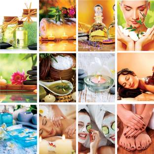 Spa Posters Salon Posters 5.28 Inch X 8.25 Inch* Beauty Parlour Posters Spa Wall Decor Spa Decor Posters Set Of 12 Posters Without Frame Multicolor-A5 Paper Print