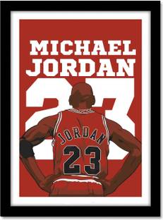 Michael Jordan Basketball Poster Art Frame For Room & Office Multicolor Paper Print