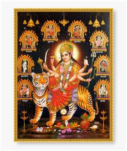 Nav Durga MATA Photo Frame/Framed Poster of Nav Durga/Navratri Gifts/Navratri Pooja Photo Fine Art Print