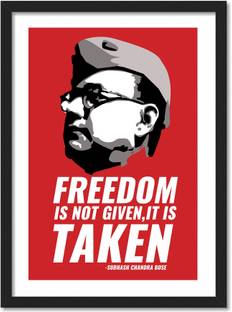 Netaji Subhash Chandra Bose Framed Poster For Room & Office (10 Inch X 13 Inch, Framed) Paper Print
