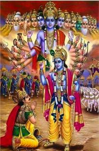 Lord Krishna Virat Roop Wall Poster For Room Paper Print