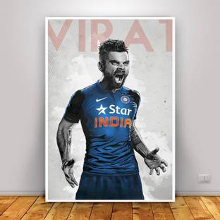 Virat Kohli Digital Print Rolled Paper Poster for room, home. Wall decals and paintings collection to grace any place (12 x 18 inch) Paper Print