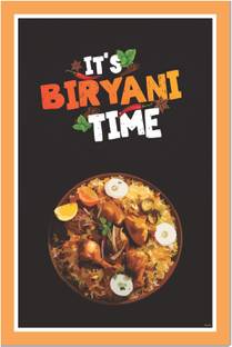 Its Biryani time wall Poster, Haydrabadi biryani poster for wall decoration-edt Paper Print
