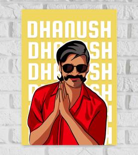 South Star Dhanush Pop Art Poster For Room Office Bedroom Living Room Wall Decor Home Decor Hostel boys Paper Print