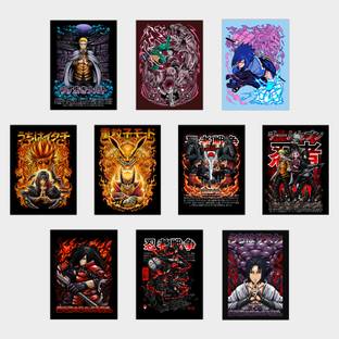 Anime Posters (Pack of 10) 300GSM A3 (12 * 18 INCHES) 7th Hokage/Metal/Gara/Sasuke/Itachi/Kyubi/Team 7/Madara/Hashirama/Uchiha Paper Print