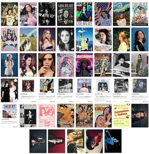 Lana Del Rey Poster - Music Posters for Wall Pack of 45 6x4 Inch 300 GSM - Album Cover Posters - Music Related Gifts - Lana Del Rey Merch Music Stickers - Pinterest Aesthetic Music Gift Photographic Paper