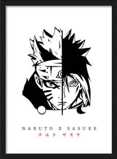 Naruto x Sasuke | Naruto Shippuden Characters Vector Art Framed Posters Paper Print