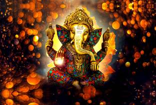 Ganesh Photo Poster Lord ganesh Shree Ganesha God Photo Religious Poster for Office Pooja Room Home Decor Poster Paper Print