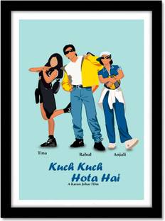 Kuch Kuch Hota Hai Movie Shah Rukh Khan Frame Bollywood movie Framed Poster For Room & Office (10 Inch X 13 Inch, Framed)… Paper Print