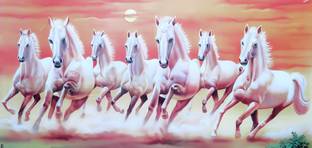 (20x40) 7 Vastu Running Horse Fine Art Print, Fine Art Print