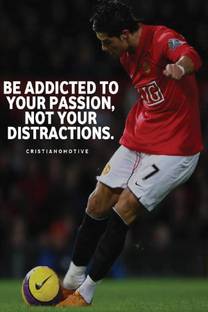 Football Super star Soccer Legend Cristiano Ronaldo cr7 :Motivational Quotes wall poster (vinyl,sticker,multicolor,CR7)-R9 Fine Art Print