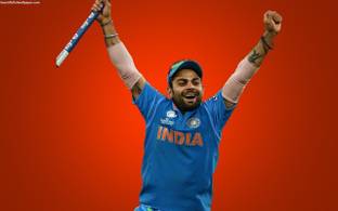 INDIAN CRIKETER VIRAT KOHLI HD WALLPAPER ON FINE ART PAPER Fine Art Print