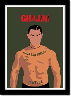 Ghajini Movie Framed Poster For Room & Office (10 Inch X 13 Inch, Framed)… Paper Print