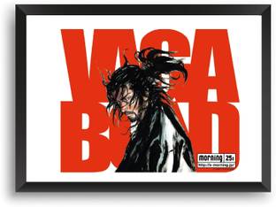 ANIME POSTER FRAME Musashi Miyamoto (Vagabond) - Black Framed Wall Poster For Home And Office With Frame, (12.6*9.6) Photographic Paper