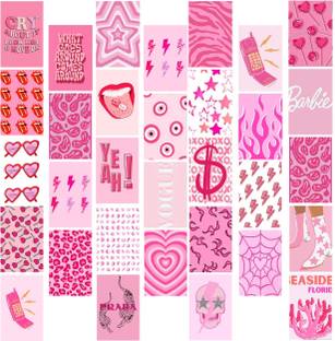 Pink Aesthetic Wall Collage Kit - Consists of 40 wall collages, these high quality art prints are ideal for room decoration, wall art and picture mounting; Each sheet measures 4" x 6" Fine Art Print