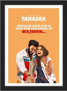 Tamasha Movie Ranbir Kapoor Frame Bollywood movie Framed Poster For Room & Office (10 Inch X 13 Inch, Framed)… Paper Print