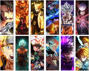 Anime poster Set of 12 Mix Anime Wall Posters for Room Fine Art Print