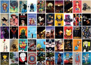 Wall posters 90S CARTOON COLLAGE KIT(6X4)250GSM PREMIUM PAPER (PACK 65)-1 Vinyl