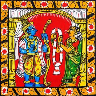 Self Adhesive UV Coated High Resolution Vinyl Print- Wedding of Rama & Sita – P606 Fine Art Print