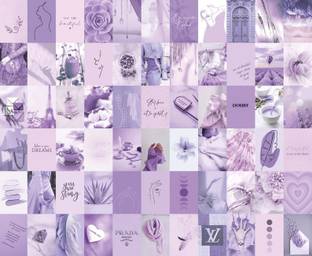 R Enterprise Pastel Purple Lavender Photo Collage Kit Aesthetic, Boujee Boho Picture Wall Collage Kit, Trendy Girly Room Decor 30 Pcs Photographic Paper
